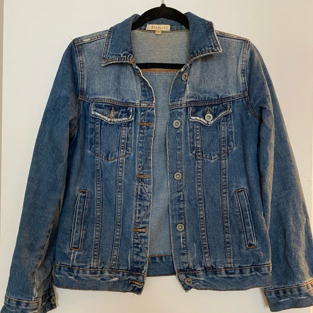 Cropped Distressed Denim Jacket
